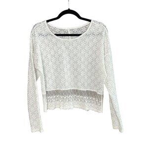 You Are Not Alone White Lace Top Long Sleeves Whimsigoth